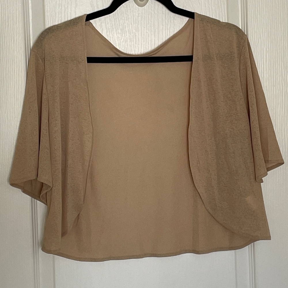 Light Beige Open-Front Women's Shrug